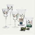 Customized Transparent, Decal Printing Tall Glass Candle Cups / Cup Holder